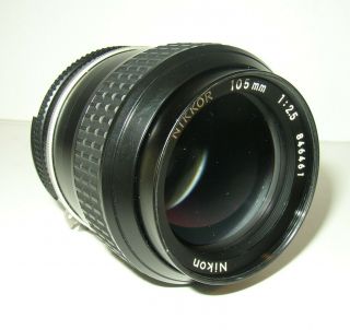 Vintage Nikon Nikkor Camera Lens w/ Caps 105mm 1:2.  5 846461 $420 4