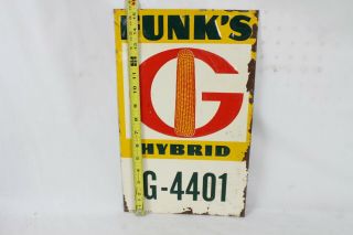Funk ' s G Hybrid Seed Corn Metal Sign Vintage Yellow Red Black Embossed 2
