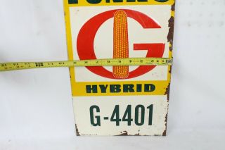 Funk ' s G Hybrid Seed Corn Metal Sign Vintage Yellow Red Black Embossed 3