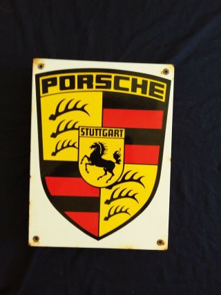 Vintage Porsche " Stuttgart " Parts,  Sales & Service Porcelain Sign