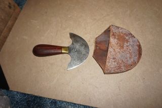 Vintage Cs Osborne Round Head Knife Leather Cutting Hand Tool Collectible Usa