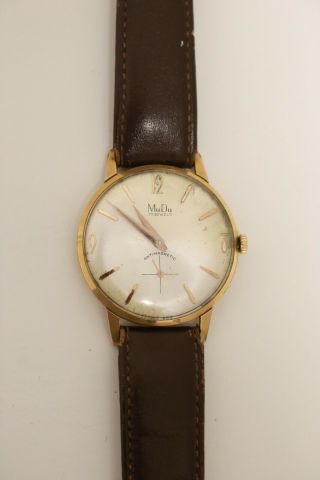 Vintage Mudu 17 Jewels Hand Winding 1950’s Classic Swiss Made Mens Wrist Watch