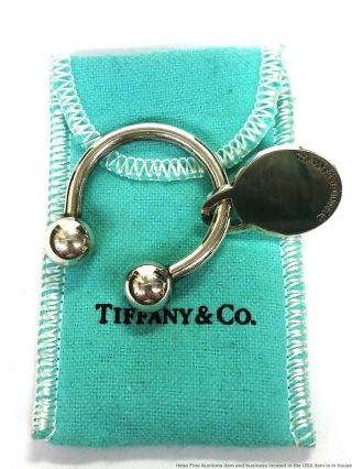 Tiffany Co Vintage 2001 Sterling Silver Designer Horseshoe Keychain No Mono