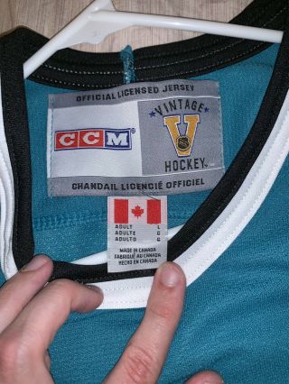 Vintage (Heritage) CCM San Jose Sharks Jersey,  Size Large Only worn twice. 2
