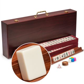 Ymi American Mahjong Set,  " The Classic " With Vintage Wooden Veneer Case