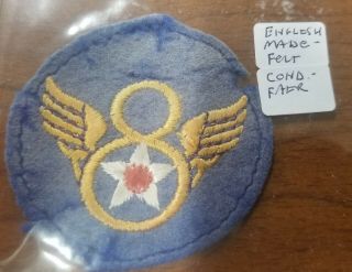 Wwii Patch - British Made 8th Army Air Force (aaf)