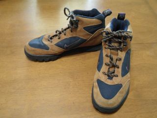 Vintage Nike Acg Trail Hiking Boots Shoes Brown Suede Purple Swish 950406 Size 9