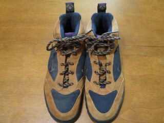Vintage Nike ACG Trail Hiking Boots Shoes Brown Suede Purple Swish 950406 Size 9 4