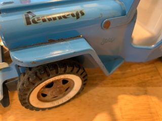 Vintage Tonka Jeep Wrecker Tow Truck Pressed Steel Toy Blue 9