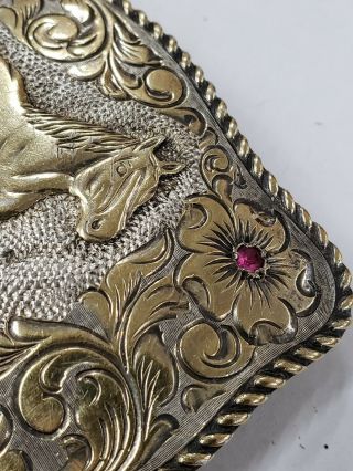 Vintage San Carlos Crumrine Jeweler ' s 22k On Sterling Silver Belt Buckle - VT175 6