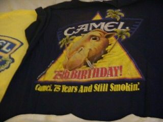 Vintage Camel advertising t shirts.  A pack of 4 shirts. 2