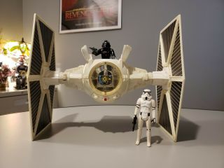 Vintage Star Wars Tie Fighter With Pilot & Stormtrooper & Weapons 1978 Kenner