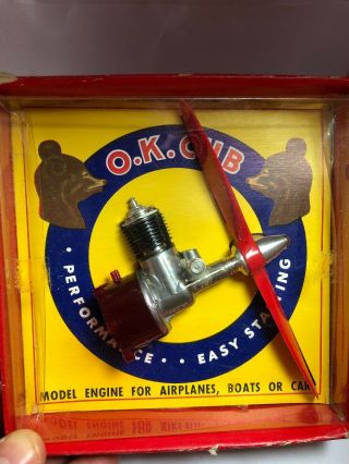 Vintage O.  K.  Cub 049a Model Plane Engine,  Prop/tank Box/packaging