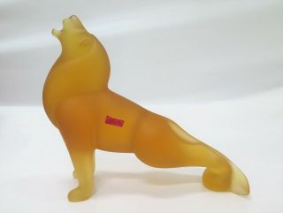 Baccarat Limited Edition Extremly Rare Sea Lion By Loet Vanderveen Amber