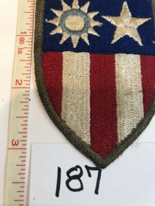 Rare Wwii Us Army Cbi Vintage Patch (blue Ring Top Left) Stock 187 Usa