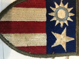Rare WWII US Army CBI Vintage Patch (Blue Ring Top Left) Stock 187 USA 3