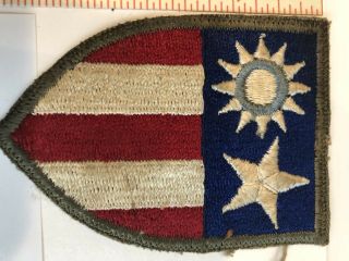 Rare WWII US Army CBI Vintage Patch (Blue Ring Top Left) Stock 187 USA 4