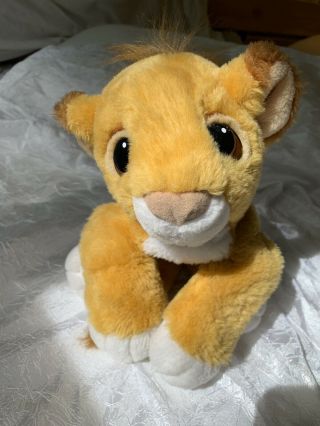 Vintage 1993 Mattel Disney Rare Plush Simba Floppy Laying Lion King Cub Stuffed