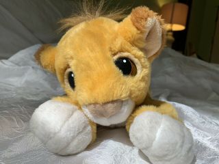 Vintage 1993 MATTEL DISNEY Rare Plush SIMBA Floppy Laying LION KING Cub Stuffed 2