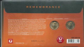 2014 $2 Centenary of WW1 1914 - 1918 Remembrance 2 Coin PNC - Limited.  - Rare 2