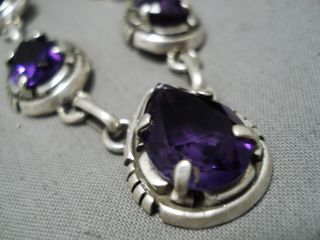 IMPORTANT VINTAGE NAVAJO RUSELL SAM STERLING SILVER AMETHYST NECKLACE 3