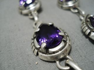 IMPORTANT VINTAGE NAVAJO RUSELL SAM STERLING SILVER AMETHYST NECKLACE 5