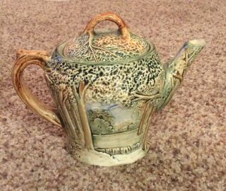 Vintage Weller Pottery Forest Pattern Teapot Tea Pot 5 ½” Tall