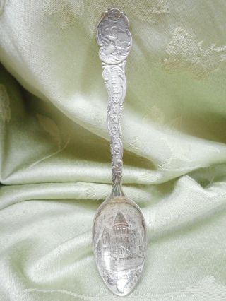 Whiting Sterling Silver Souvenir Spoon Illinois Public Library Quincy