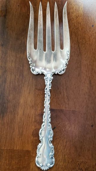 Antique Whiting Sterling Silver Louis Xv Table Serving Fish Fork No Mono