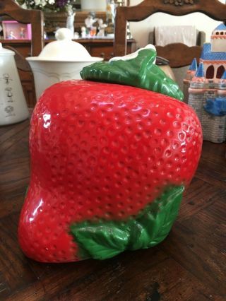 Vintage Sears Usa Bisque Strawberry Cookie Jar