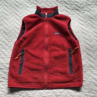 Vtg 90s Patagonia Deep Pile Retro - X Fleece Vest P.  E.  F.  Usa Made Size Large Red
