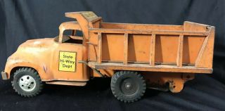 Vintage 1950 ' s Tonka “Big Mike” State Hi - Way Dept.  Hydraulic Dump Truck 4