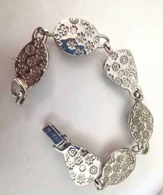 Alan k 925 Sterling Silver murano glass millefiori multi color bracelet. 4