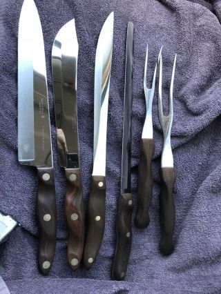 Vintage Cutco Knife Set Brown Swirl Handle 22,  23,  24,  25,  26,  27,  Forks Holder
