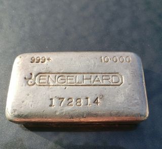 Engelhard 10 Oz.  Silver Ingot (rare - 4th.  Series/floating Decimal) - All Canadian