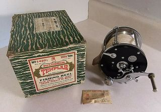 Vintage Pflueger Templar 1420 1/2 Big Game Fishing Reel W/original Box