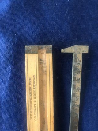 Vintage Stanley Rule & Level Co.  Britian CONN USA Brass/Wood Sliding Caliper 5