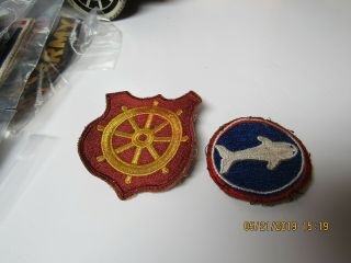 Wwii 2 Group Of Military Patches,  Ports Of Embarkation,  Atlantic Base Command40s