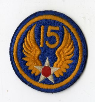 Wwii 15th Air Force White Back Patch Italy Ploesti Germany Europe