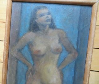 Vintage Female Frontal Nude Painting by Listed Artist Marjorie Bishop Ash Can 2