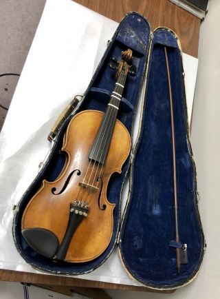 Old Vintage Violin - 3/4 Size - German - W/case & Bow (needs Rehairing)