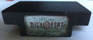 Vintage Collins Microflat 2” X 3” Salesman Sample Black Granite Surface Plate