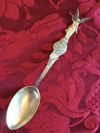 Vintage Sterling Los Angeles / California Souvenir Spoon With Angel 6.  25”