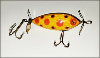 Very Scarce Heddon 260 Surface Minny Lure In Yellow Spotted Mi 1930s