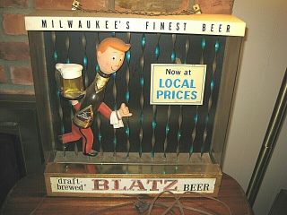 Vintage Blatz Beer Man Motion Beer Sign