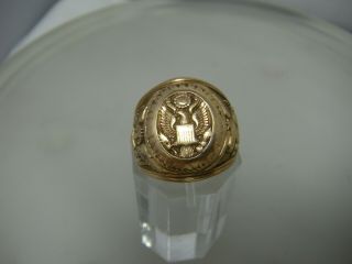 Vintage Ww2 United States Army 10k Yellow Gold Ring Pilot Bomber