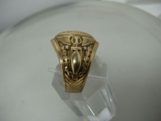Vintage WW2 United States Army 10k Yellow Gold Ring Pilot Bomber 5