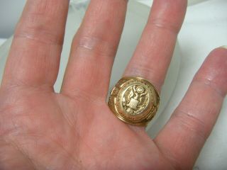 Vintage WW2 United States Army 10k Yellow Gold Ring Pilot Bomber 7