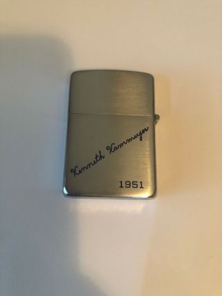 RARE 1951 Vintage ZIPPO Cigarette LIGHTER w/ Box,  Patent No.  2032695 3