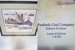 Vtg 70s Peabody Coal Alston Surface Ltd Edition Numbered Signed Framed Print